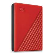 Wd MY PASSPORT External Hard Drive, 4 TB, USB 3.2, Red WDBPKJ0040BRD